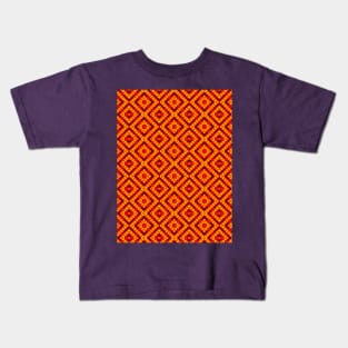 Swirly Orange Diamonds Kids T-Shirt